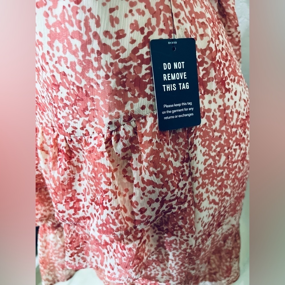 Express Paisley Ruffle Wrap Front Dress - Picture 14 of 16
